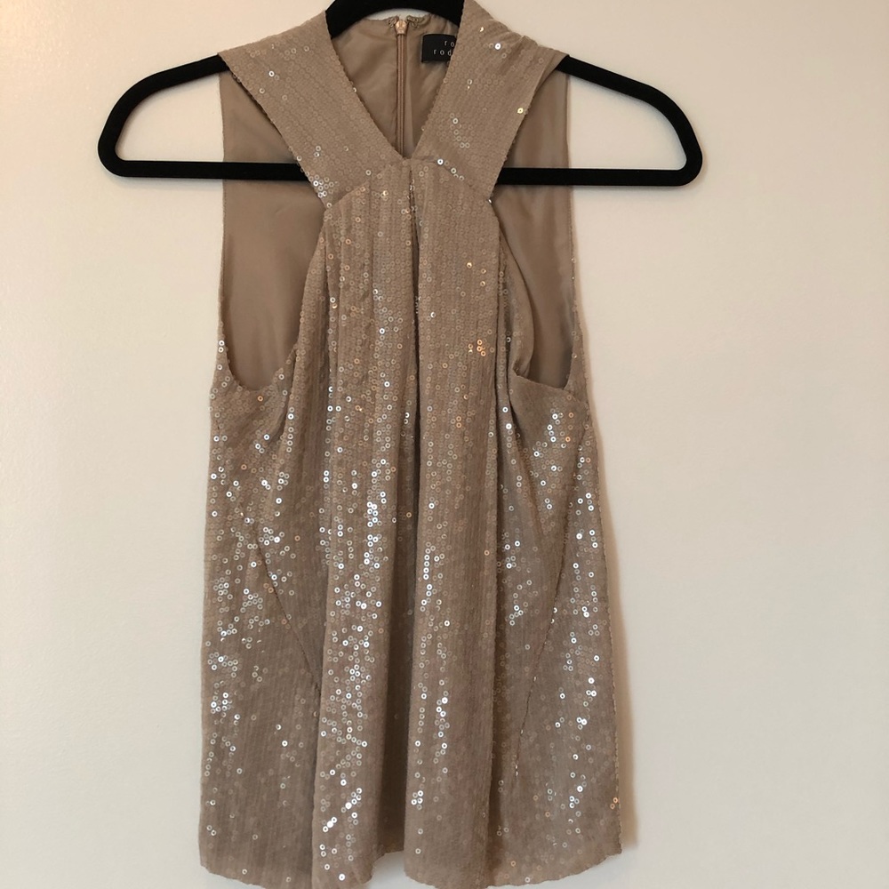 Robert Rodriguez Silk Sequined Top
